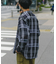 【ユニセックス】バスケット編みメッシュチェックシャツ