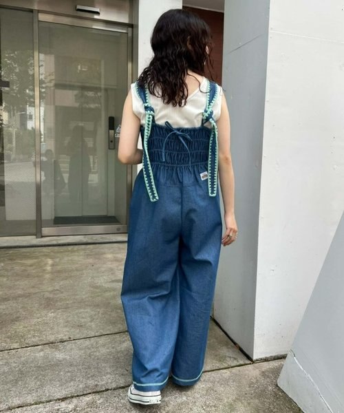 ハローサンフランシスコ　ハマグリステッチデニムビスチェサロペット　オーバーオール HELLO.SANFRANCISCO】ハマグリステッチデニムビスチェサロペット
