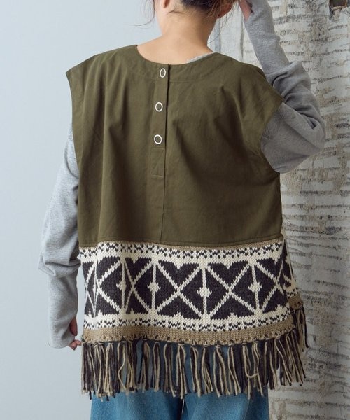 【etsinta/エシンタ】リメイクカウチンクロップドベスト etsinta（エシンタ）の「【etsinta/エシンタ】リメイクカウチン