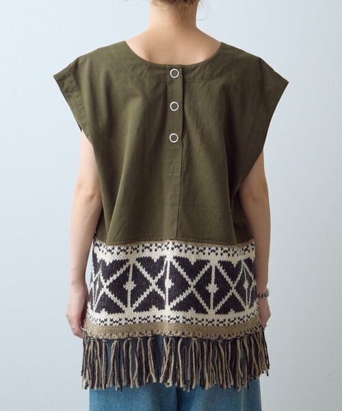 etsinta/エシンタ】リメイクミリタリーカウチンフリンジベスト｜チャオ
