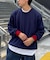【洗えるニット】ユニセックスビックシルエットロンTeeライクニット