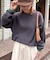 【洗えるニット】ユニセックスビックシルエットロンTeeライクニット