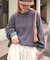 【洗えるニット】ユニセックスビックシルエットロンTeeライクニット