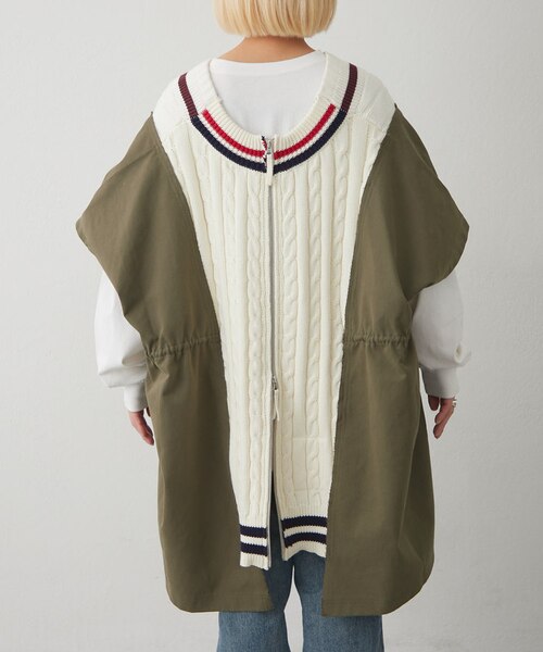 【etsinta】リメイクミリタリー2WAYチルデンニットチュニックベスト etsinta】リメイクミリタリー2WAYチルデンニットチュニックベスト