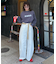 【UNISEX】タックデザインワイドデニム