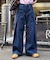 【UNISEX】タックデザインワイドデニム