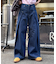 【UNISEX】タックデザインワイドデニム