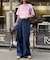 【UNISEX】タックデザインワイドデニム