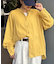 【冷房・日焼け対策/ロングセラー】リネンレーヨンバンドカラーシャツ