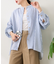 【冷房・日焼け対策/ロングセラー】リネンレーヨンバンドカラーシャツ