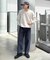 コットンリネンストレッチベイカーテーパードパンツ