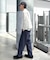 コットンリネンストレッチベイカーテーパードパンツ