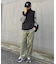 コットンリネンストレッチベイカーテーパードパンツ