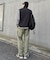 コットンリネンストレッチベイカーテーパードパンツ