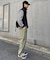 コットンリネンストレッチベイカーテーパードパンツ