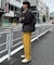コットンリネンストレッチベイカーテーパードパンツ