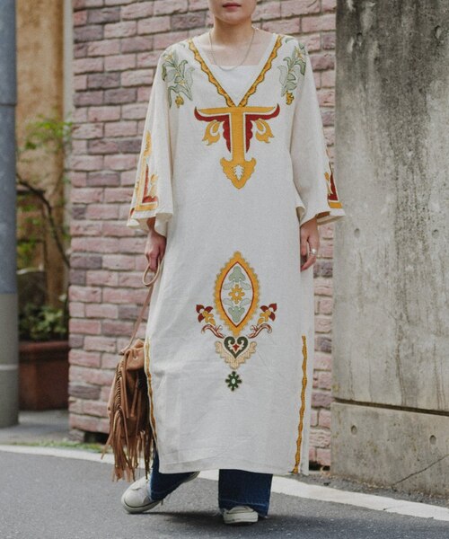 aguni エンブロイダリーIラインワンピ　¥12,100 aguni】エンブロイダリーIラインワンピ | CIAOPANIC TYPY(チャオ