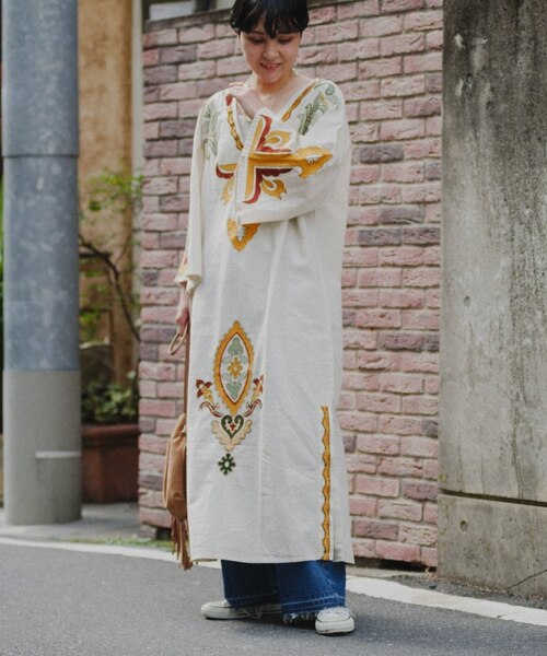 aguni エンブロイダリーIラインワンピ　¥12,100 aguni】エンブロイダリーIラインワンピ｜チャオパニックティピー