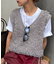 ループフリンジクロップド丈ベスト