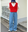 ループフリンジクロップド丈ベスト