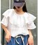 シアーラッフル襟ブラウス