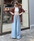 【低身長・高身長対応/サイズ展開あり】柔らかワイドイージーパンツ