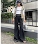 【脚＋３?見え】【HELLO.SANFRANCISCO】ワッフルフレアパンツ