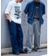 接触冷感2タックデニムワイドスラックス