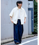 接触冷感2タックデニムワイドスラックス