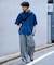 接触冷感2タックデニムワイドスラックス