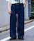 接触冷感2タックデニムワイドスラックス