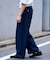 接触冷感2タックデニムワイドスラックス