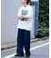 接触冷感2タックデニムワイドスラックス