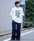 接触冷感2タックデニムワイドスラックス
