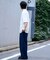 接触冷感2タックデニムワイドスラックス