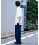 接触冷感2タックデニムワイドスラックス