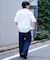 接触冷感2タックデニムワイドスラックス
