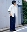 接触冷感2タックデニムワイドスラックス
