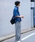 接触冷感2タックデニムワイドスラックス