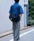 接触冷感2タックデニムワイドスラックス