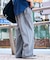 接触冷感2タックデニムワイドスラックス