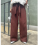 リネンライクウエストマークリラックスパンツ