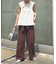 リネンライクウエストマークリラックスパンツ