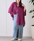 【夏の体型カバー】リネンレーヨンドルマンシャツ