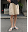 【willow】リネン混ベルト付きハーフパンツ