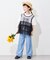 【KIDS】レイヤードチュール付きロゴトップス