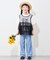 【KIDS】レイヤードチュール付きロゴトップス