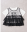 【KIDS】レイヤードチュール付きロゴトップス