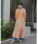 aguniヴィンテージフラワー光沢シアーワンピ