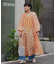 aguniヴィンテージフラワー光沢シアーワンピ